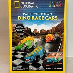 National Geographic Dino Race Cars Paint Set - Blue, Green, Yellow